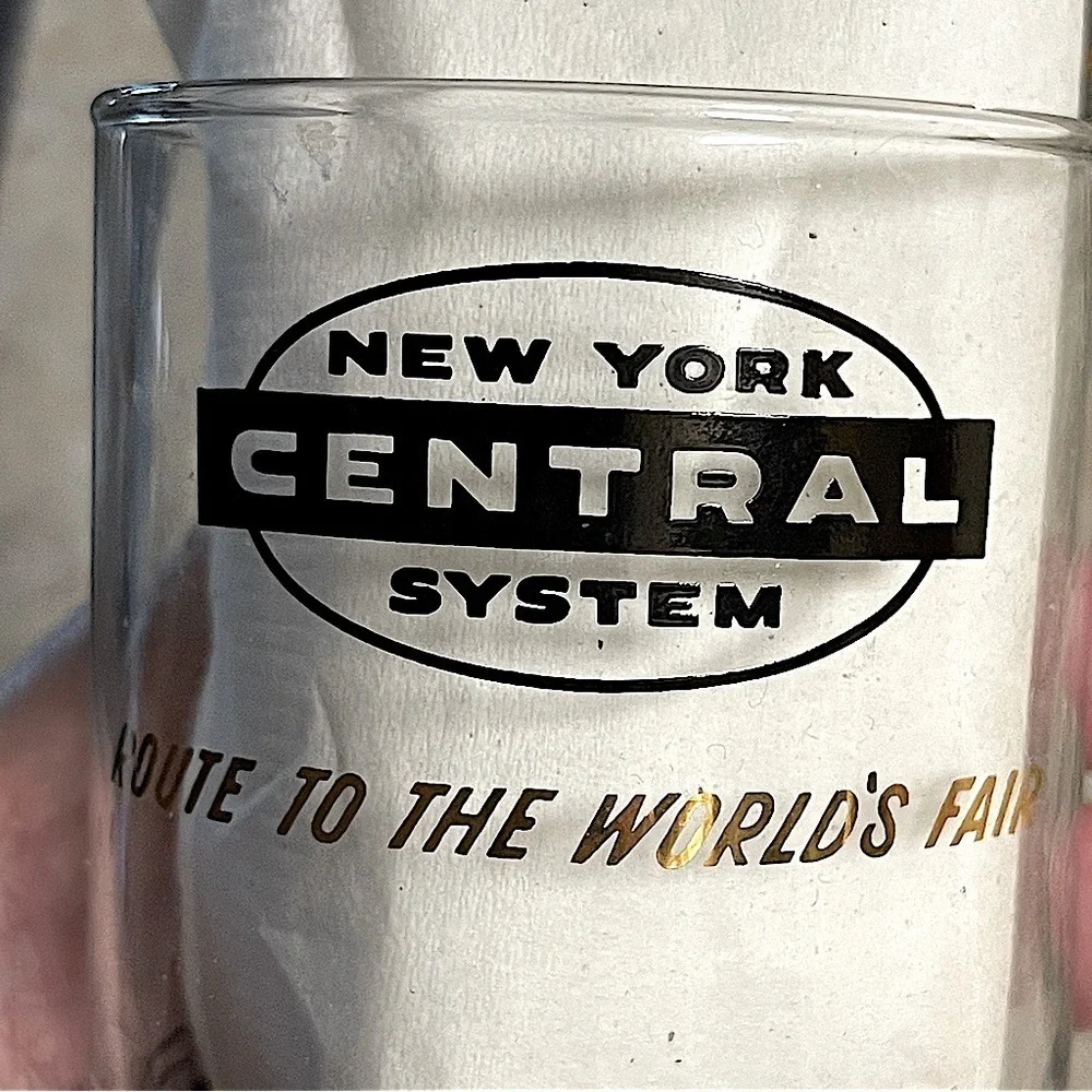 New York World's Fair Glasses 1964-1965 New York Central Train System Set of 6